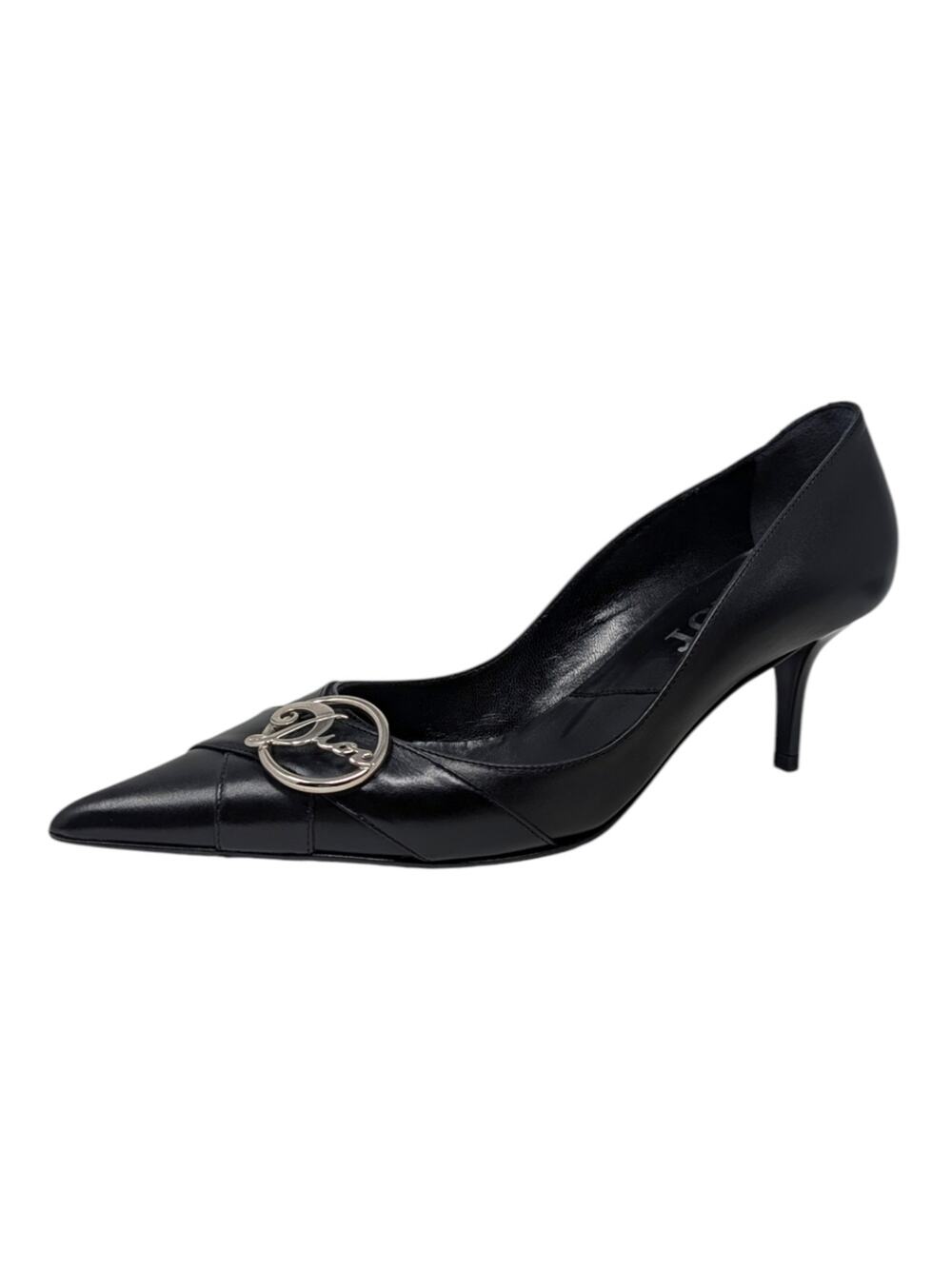 Dior Vintage Galliano Era Diva Pointed Toe Kitten Heel Pump Logo Y2K 37.5 | 7.5